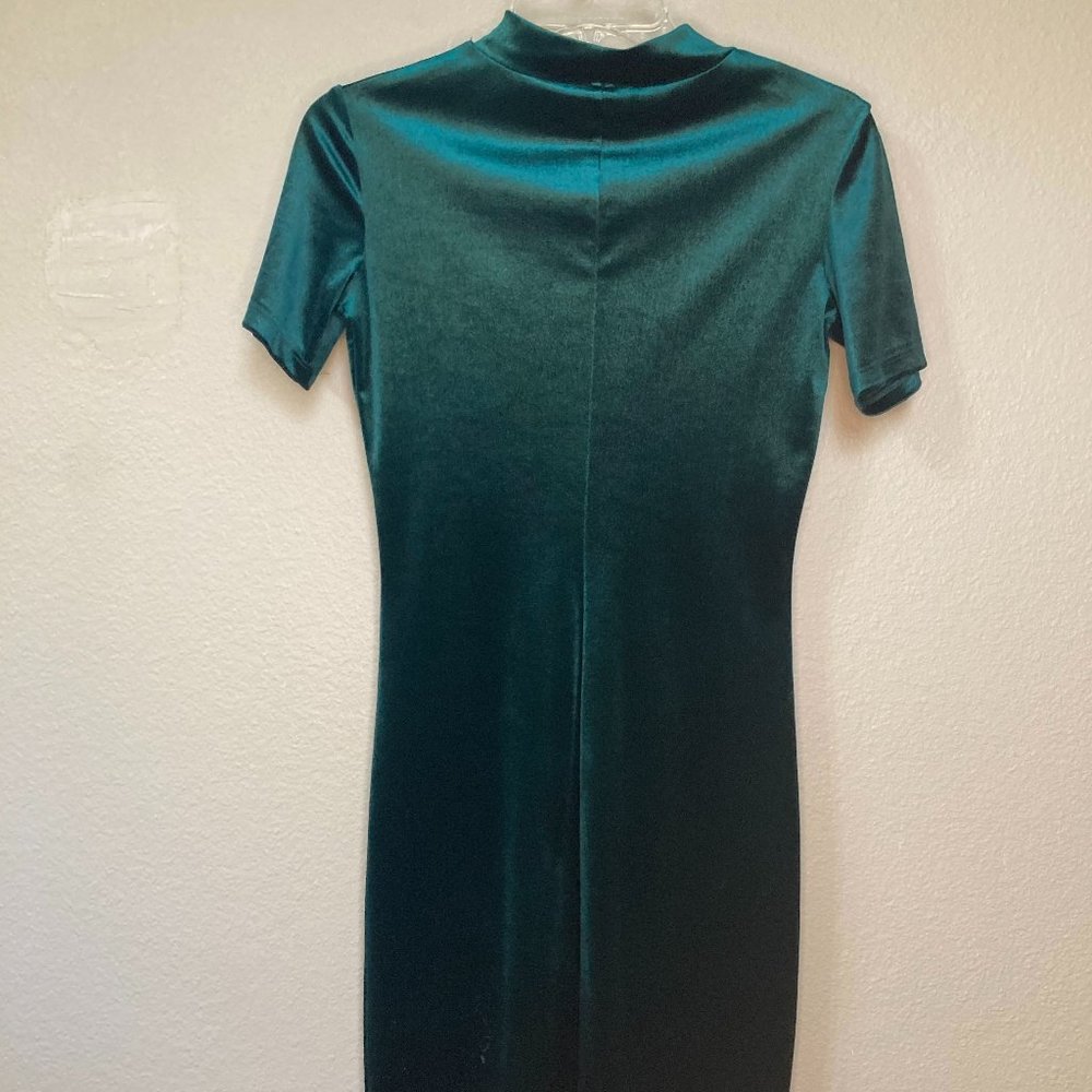 Dark Green Velvet Zara Dress